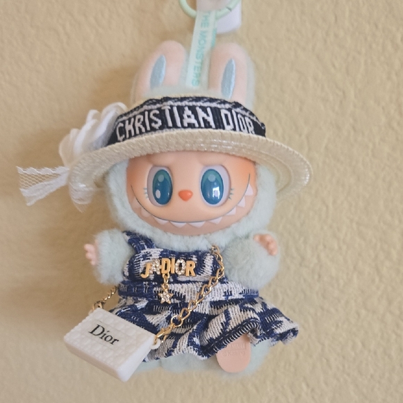Labubu Clothes- Blue Dress With Hat And Purse. **Labubu Not Included** - Picture 1 of 2